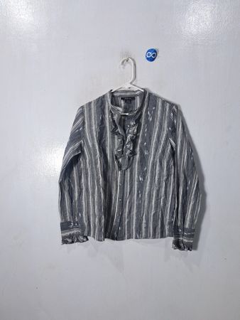 Gray Striped Blouse