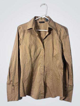 Tan Long-Sleeve Button-Down Shirt