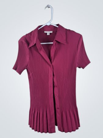 Dressbarn Pleated Button-Down Blouse