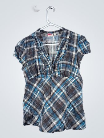 Blue Plaid Blouse