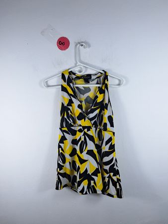 INC International Concepts Yellow Black and White Floral Dress