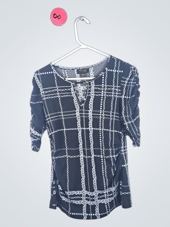 Travis Side XS/XCH Black and White Plaid Shirt
