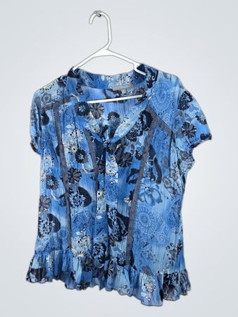 Blue Floral Blouse