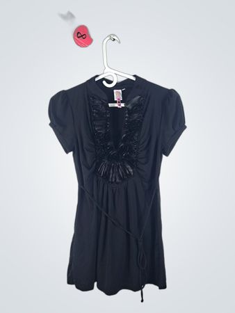 Black Blouse with Ruffled Detail