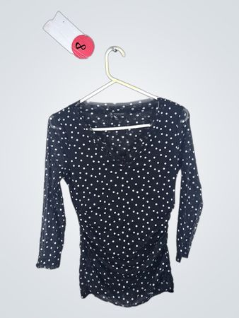 INC International Concepts Black Polka Dot Top