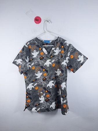 Halloween-themed Scrub Top