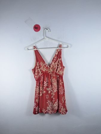 New York & Company Red Floral Dress
