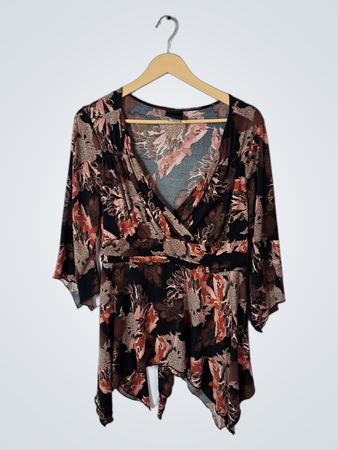 Floral Wrap Blouse
