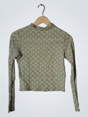 Green Floral Long-Sleeve Top