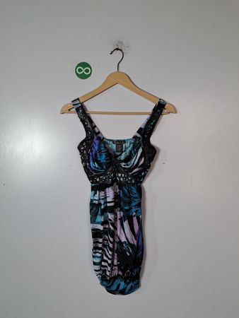 Bacci Colorful Abstract Print Sleeveless Mini Dress