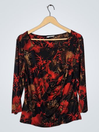Long-Sleeve Floral Blouse
