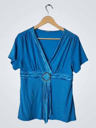 Blue Short-Sleeve Top