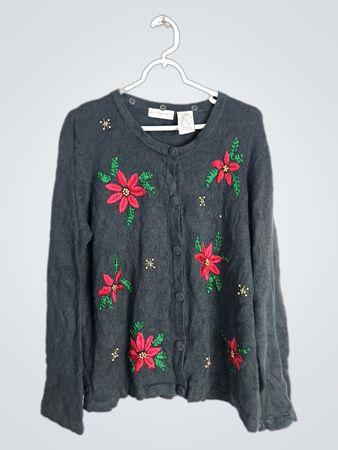 White Stag Floral Embroidered Sweater