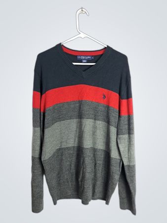 U.S. Polo Assn. Striped V-Neck Sweater