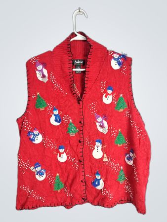 Ambra Ho Ho Ho Christmas Snowman Vest