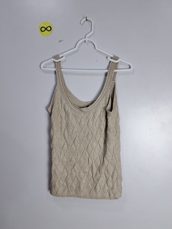 Beige Knit Tank Top