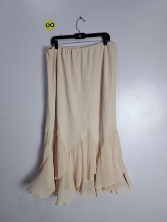 Beige Ruffled Polyester Skirt