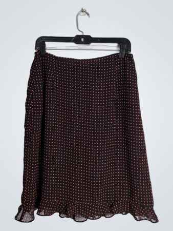 Kathie Lee Collection Black Skirt with Pink Polka Dots