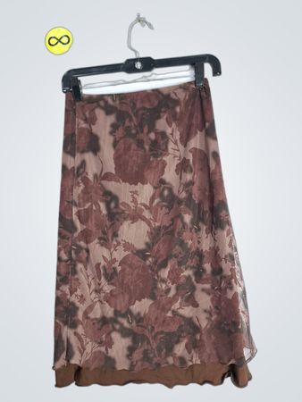 Brown Floral Skirt