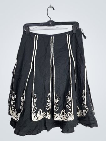 Boston Proper Black Embroidered Skirt