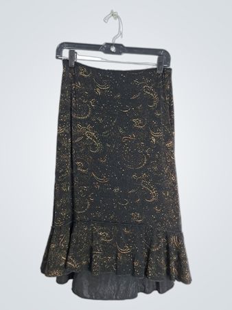 Black Floral Skirt