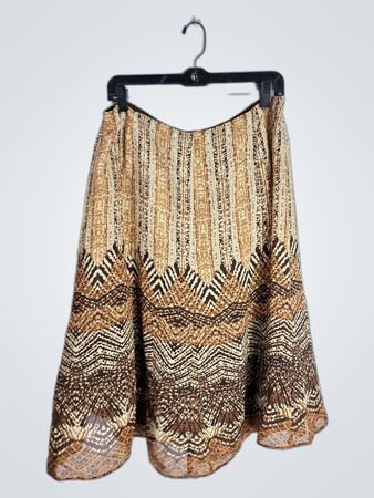 Brown and Tan Patterned Skirt