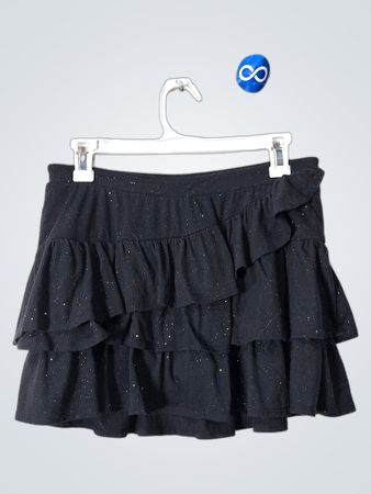 Justice Black Ruffled Skirt