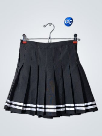Pleated Skirt with White Stripes