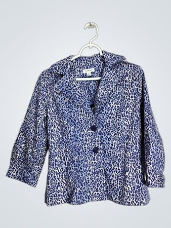 Joan Rivers Blue Leopard Jacket