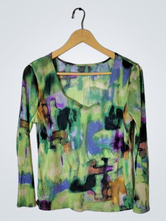Long-Sleeve Green Blouse