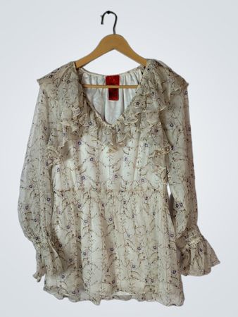 Long-Sleeve Floral Blouse