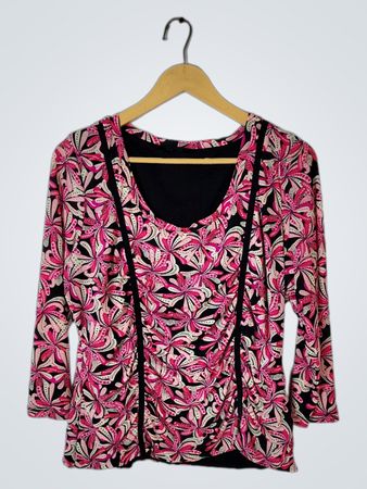 Pink Floral Long-Sleeve Top