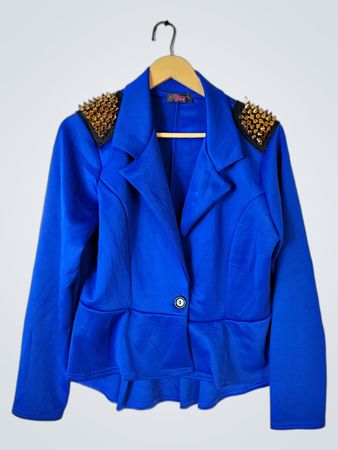 Blue Blazer with Gold Studs