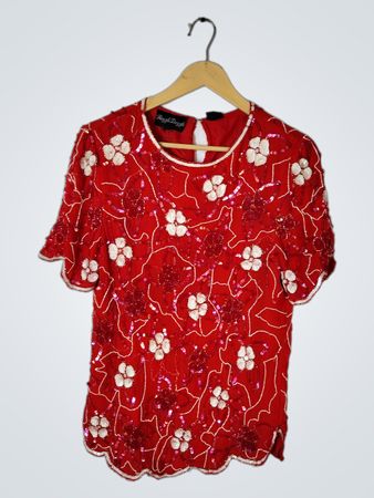 Razzle Dazzle Red Sequined Top