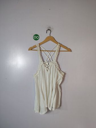 Unbranded White Lace Sleeveless Top