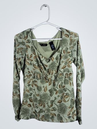AXCESS Liz Claiborne Floral Print Long Sleeve Blouse