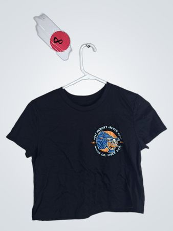 Black Graphic T-Shirt with Eagle Logo