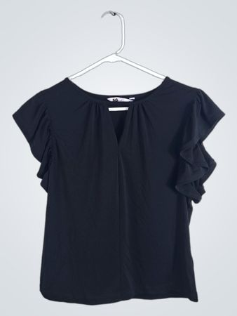 Black Ruffled Blouse
