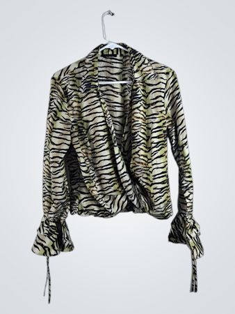 Le Caviar Zebra Print Blouse