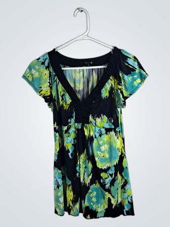 Maurices Abstract Print V-Neck Blouse