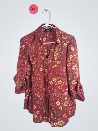 by&by Floral Red Shirt