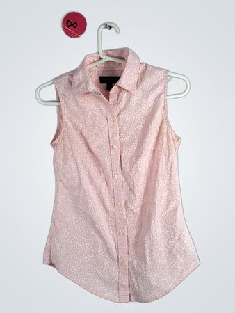 Banana Republic Pink Polka Dot Sleeveless Blouse