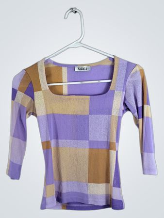 Xana'a Purple and Brown Plaid Top