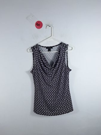 Women's Black and White Sleeveless Top