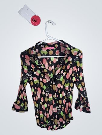 Belissimo New York Printed Button-Down Blouse