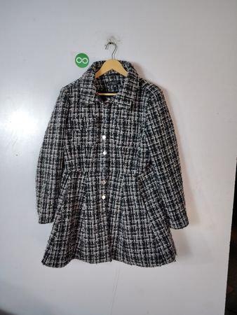 LAUNDRY Black and White Plaid Dress