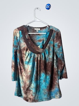 Dressbarn Printed V-Neck Blouse