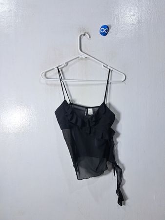 Black Ruffled Top