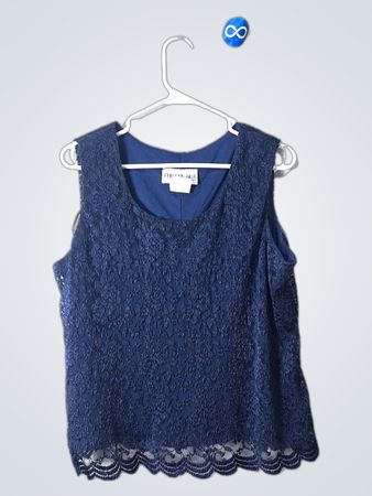 Bedford Fair Lifestyles Blue Lace Top