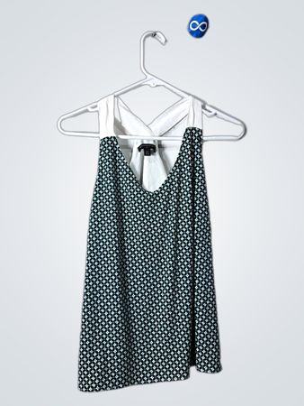 Banana Republic Green and White Patterned Dress